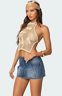 Edikted Syd Backless Crochet Top