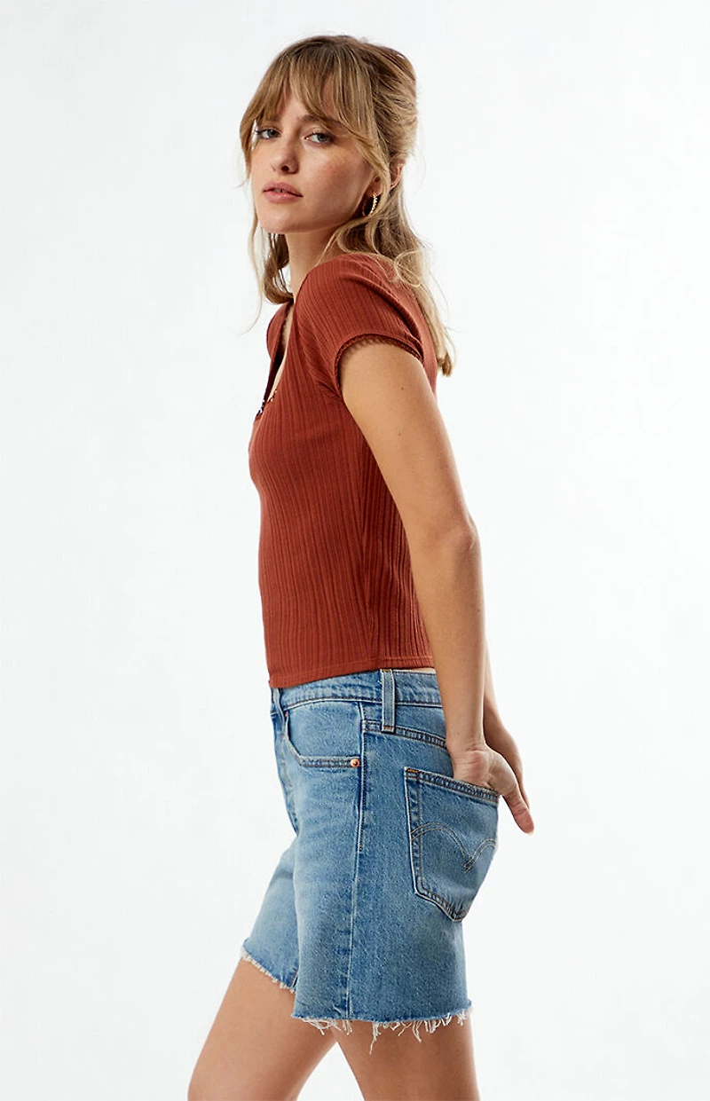 Your Favorite Dakota Square Neck Lace T-Shirt