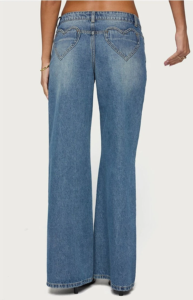 Edikted Casta Heart Low Rise Baggy Jeans