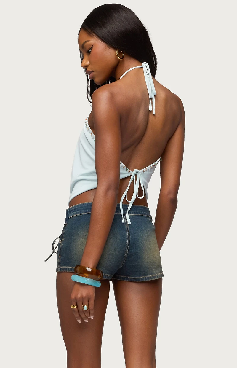Edikted Stone Backless Cowl Neck Top