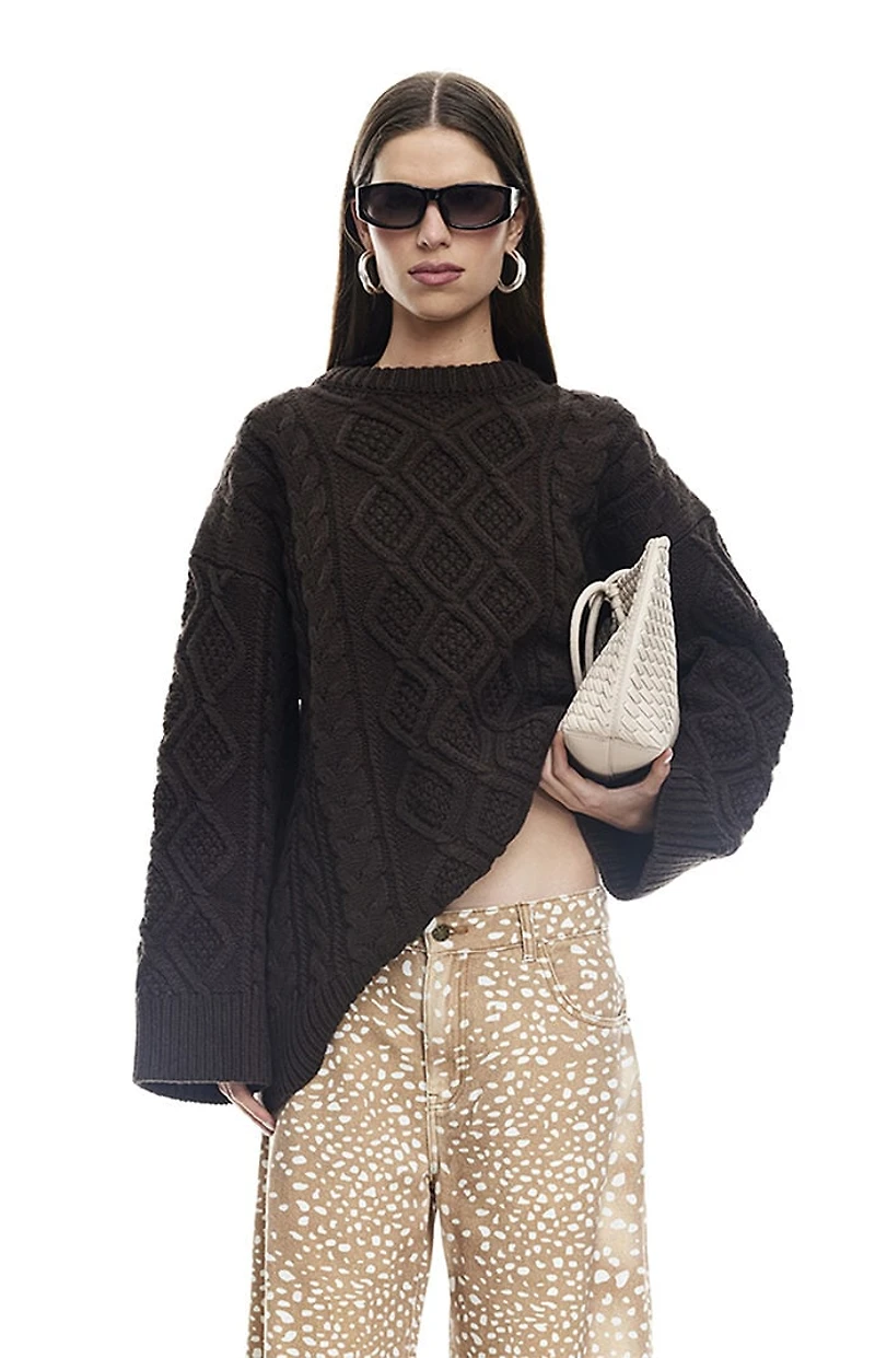 LIONESS Gigi Cable Knit Sweater
