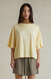 Fear of God ESSENTIALS Women's Garden Yellow Boxy T-Shirt