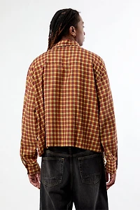 Pacsun Rains Orange Plaid Long Sleeve Shirt