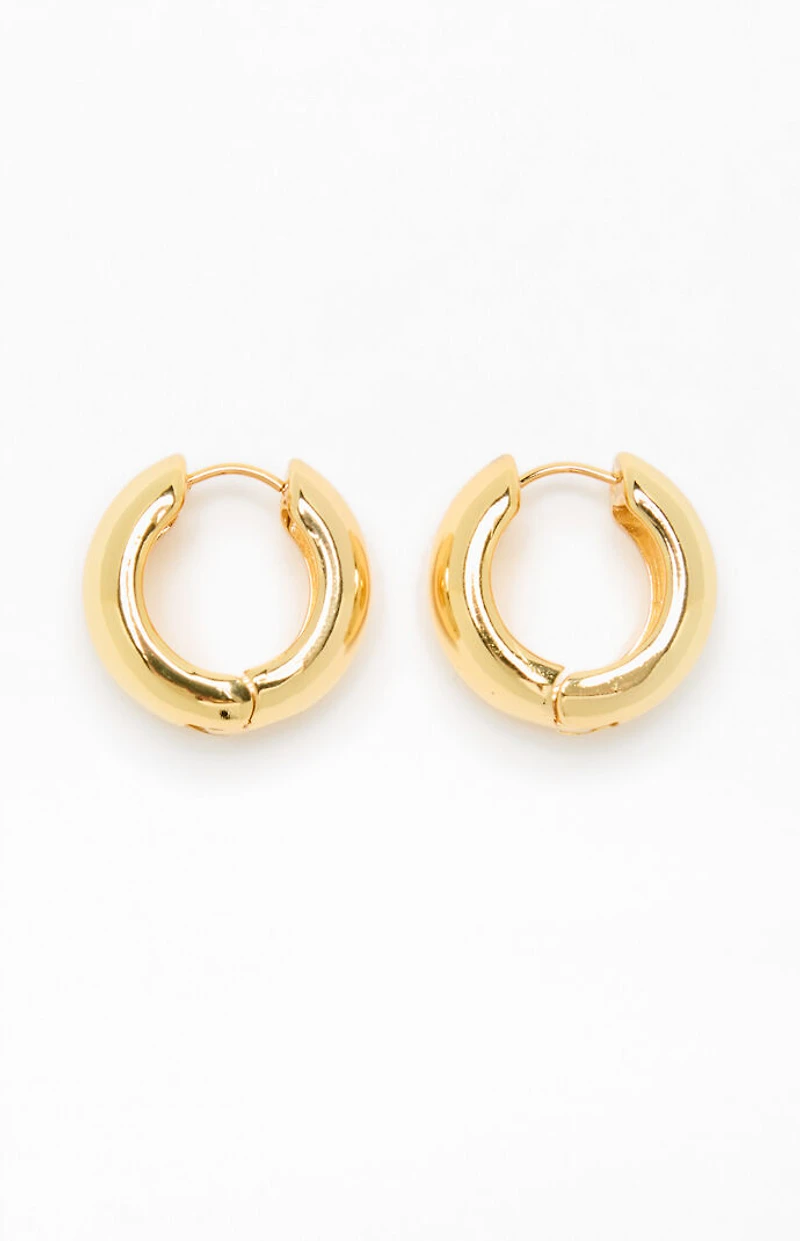 LA Hearts 14K Gold Plated Chunky Hoop Earrings