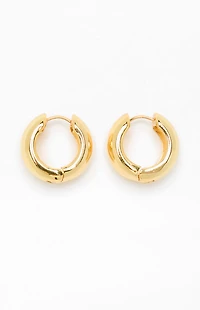 LA Hearts 14K Gold Plated Chunky Hoop Earrings