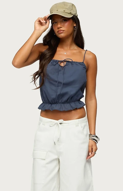 Edikted Tohar Keyhole Tie Front Top