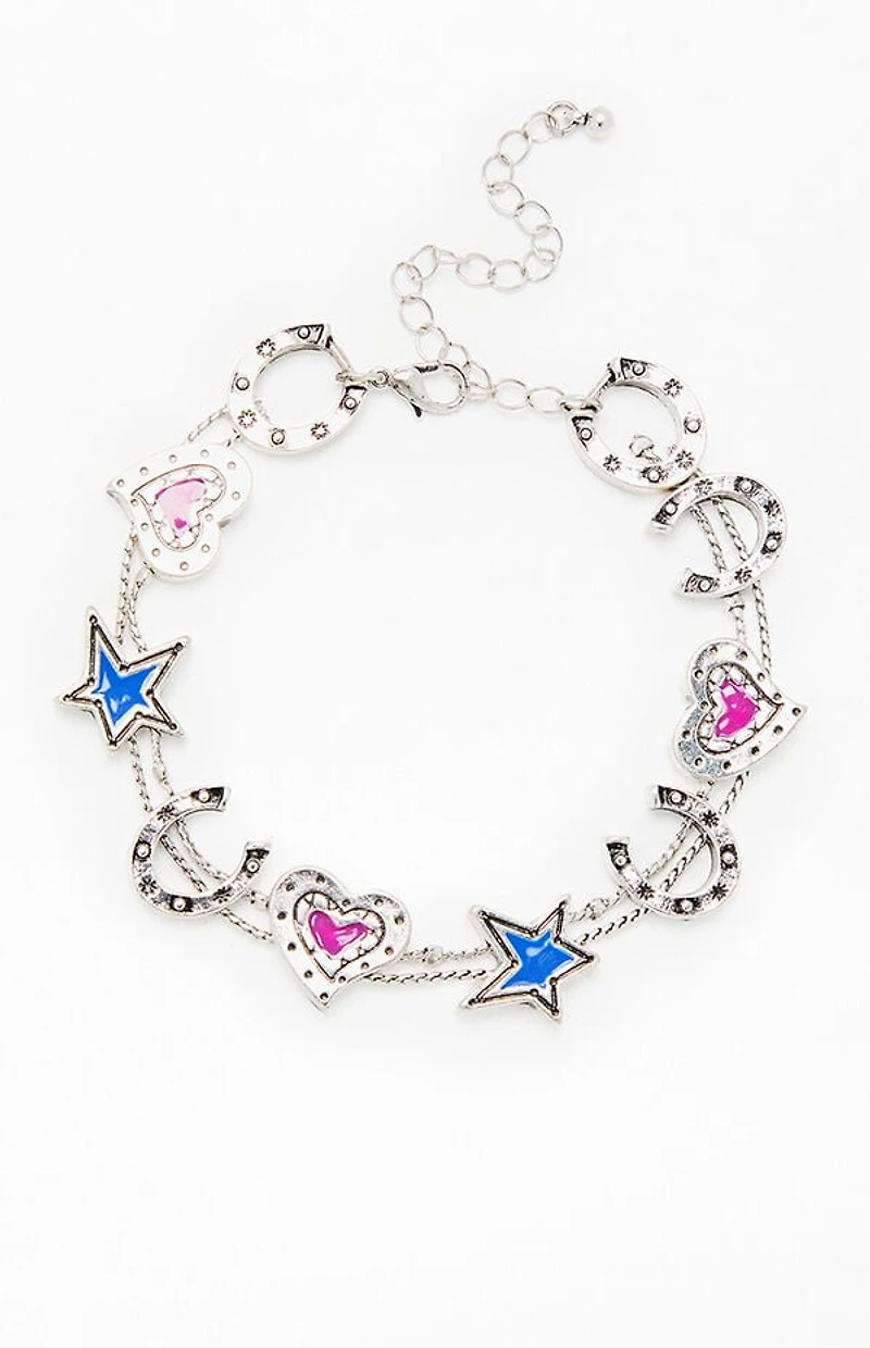 LA Hearts Heart Star Charm Bracelet
