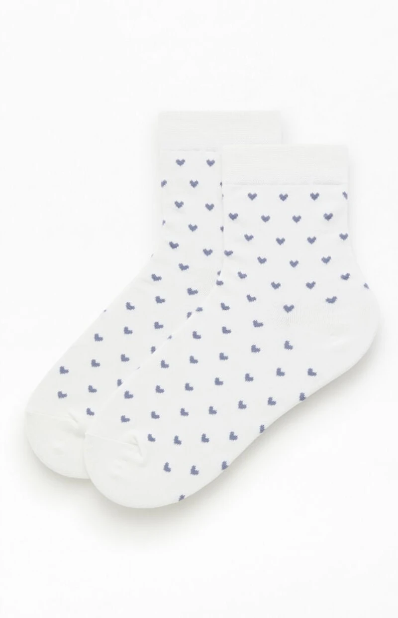 John Galt White & Blue Heart Socks