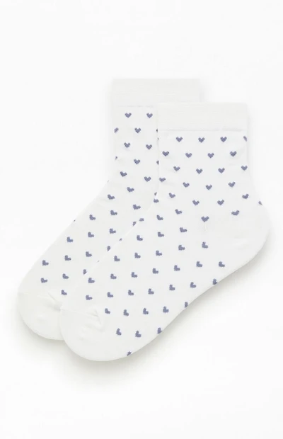 John Galt White & Blue Heart Socks