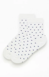 John Galt White & Blue Heart Socks