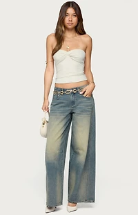 Edikted Washed Low Rise Baggy Jeans