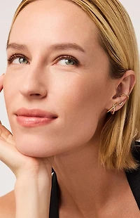 Ana Luisa Sloane Pave Gold Stud Earrings