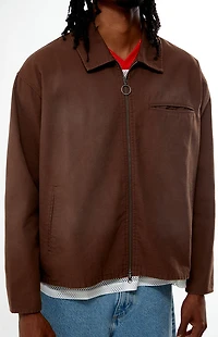 Pacsun Brown Washed Canvas Gas Jacket