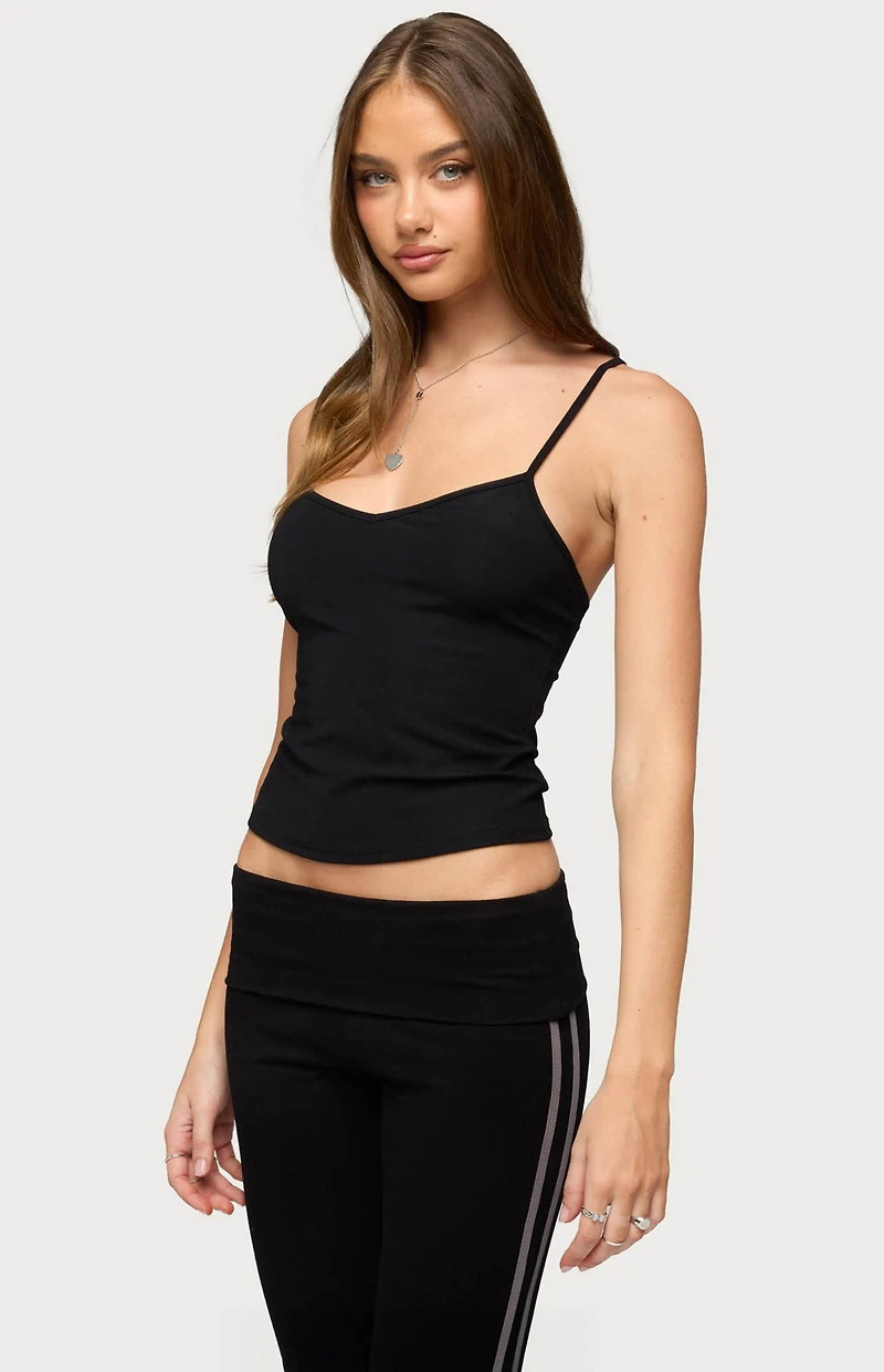 Edikted Yolena Ribbed V Neck Tank Top