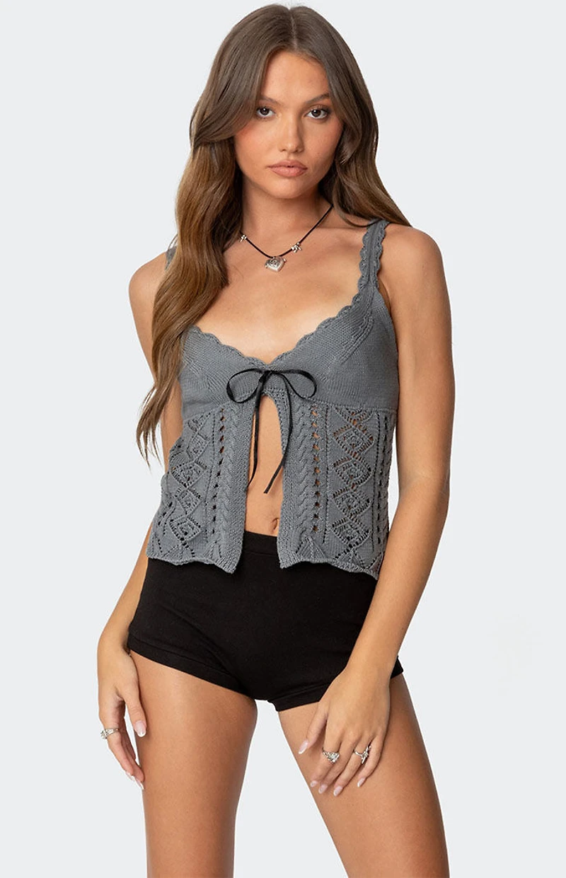 Edikted Josepha Knit Split Front Top