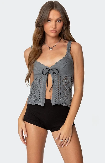 Edikted Josepha Knit Split Front Top