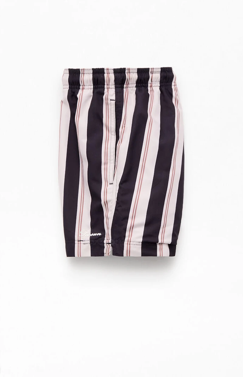 Pacsun Black Striped 4.5'' Swim Trunks