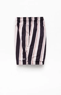 Pacsun Black Striped 4.5'' Swim Trunks