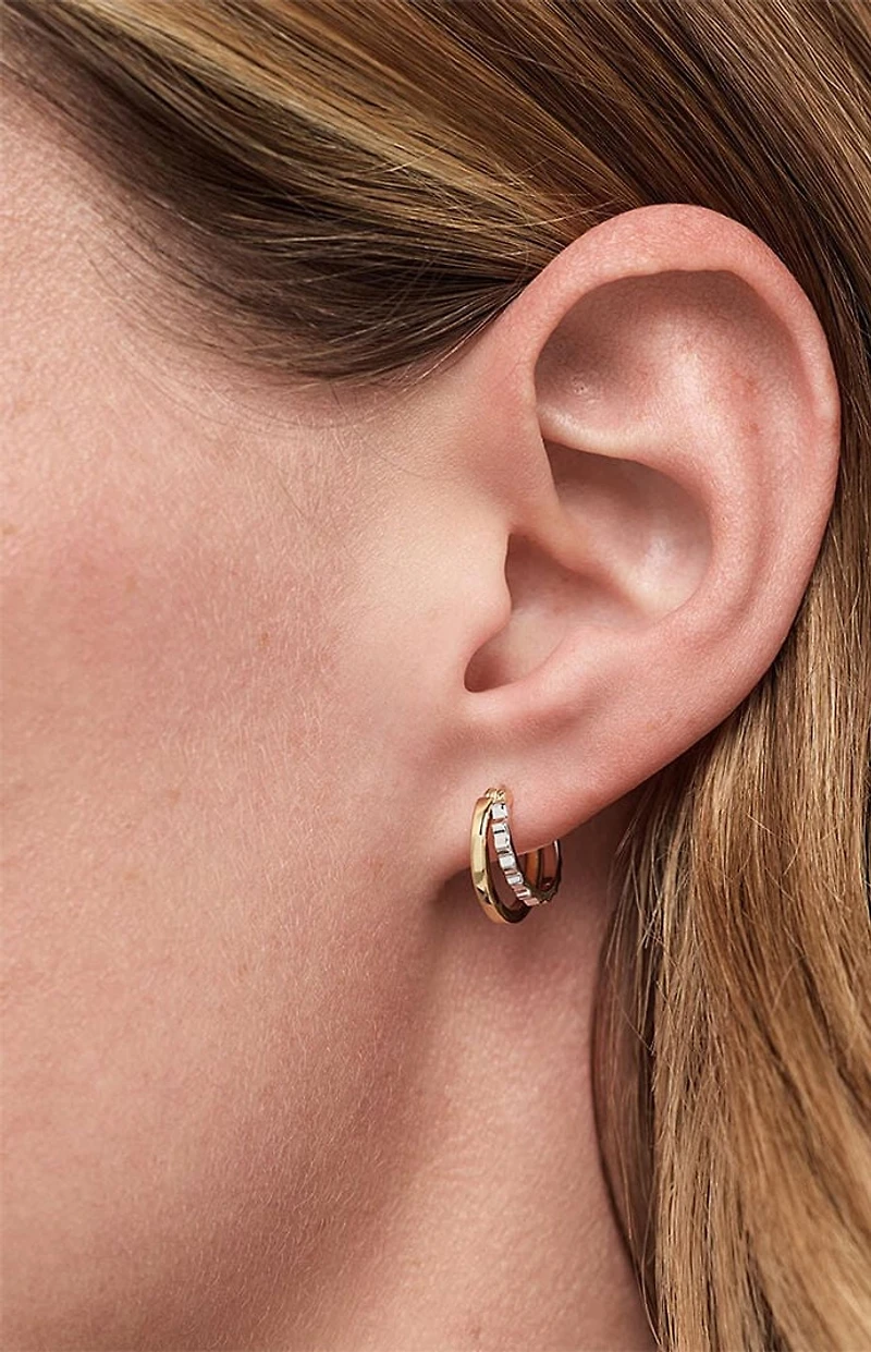 Ana Luisa Toda Two-Tone Heart Huggie Earrings
