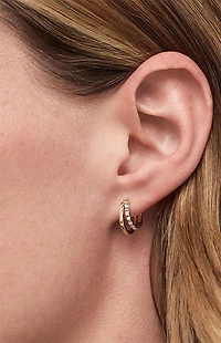 Ana Luisa Toda Two-Tone Heart Huggie Earrings