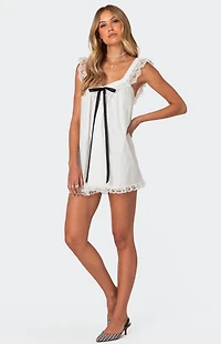 Edikted Rayne Lacey Babydoll Mini Dress