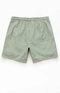 Pacsun Micro Plaid Eco 6.5" Swim Trunks