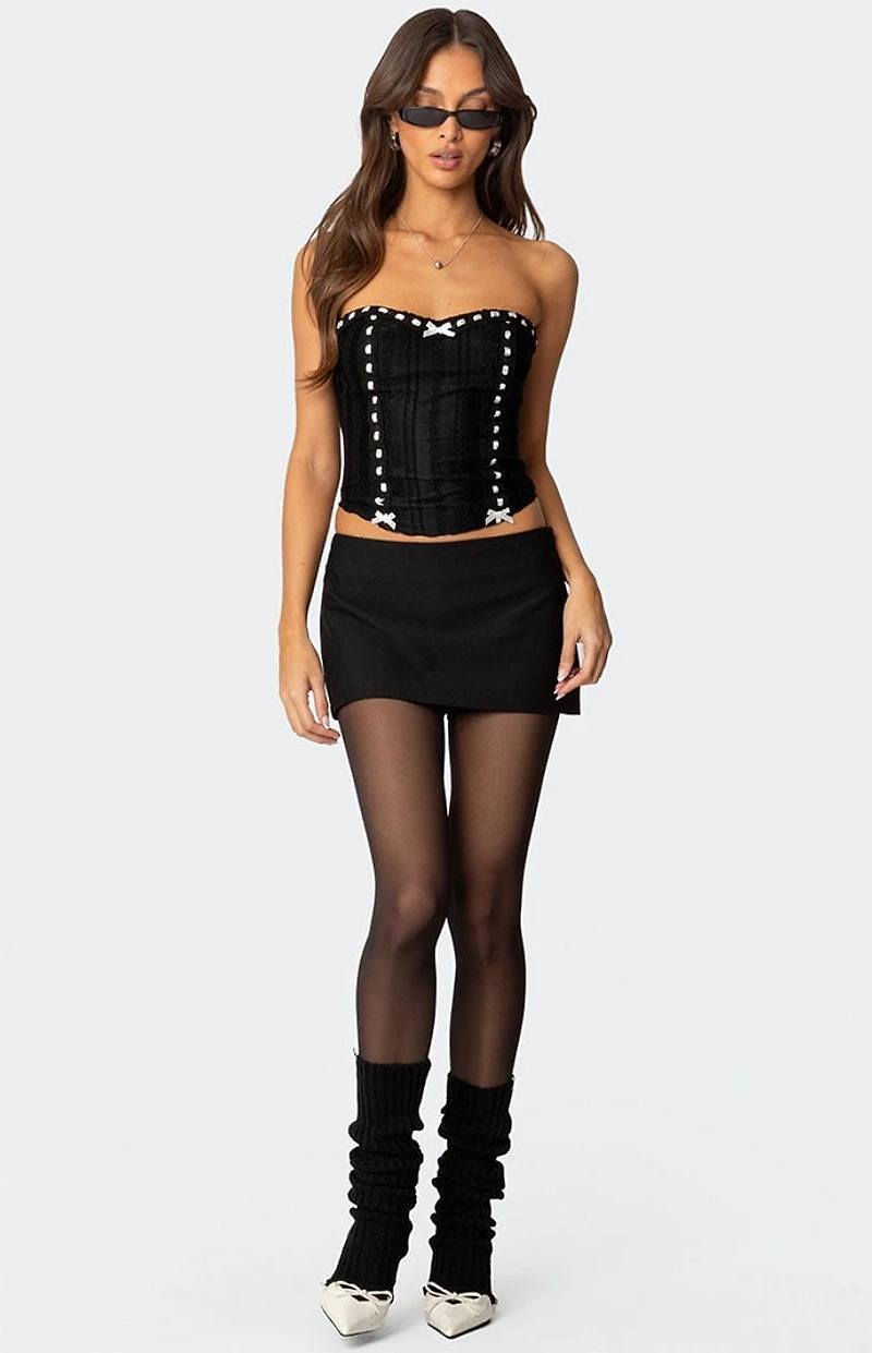 Edikted Mist Lacey Ribbon Corset