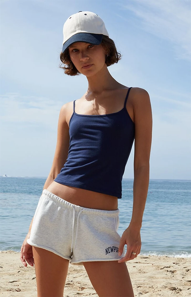 John Galt Blue Skylar Cropped Tank Top