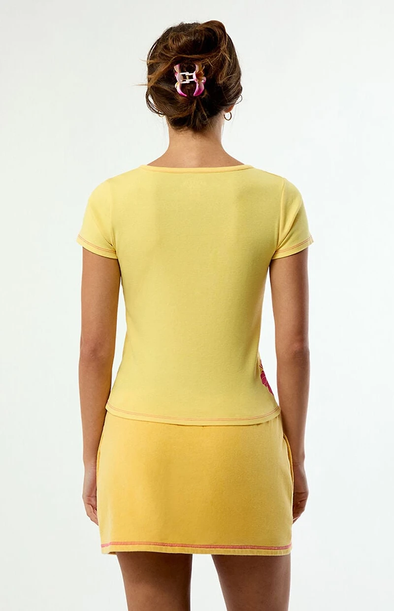 Hawaiian Tropic Henley Short Sleeve Top