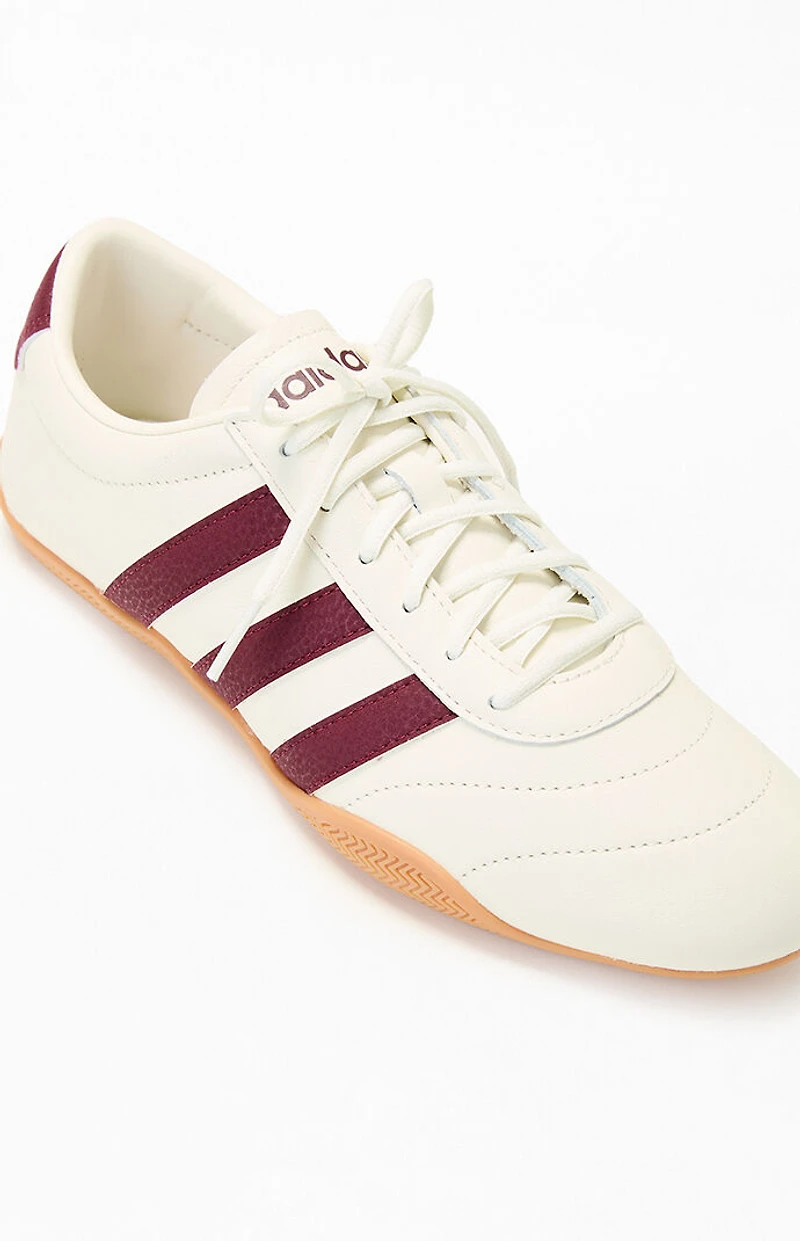 adidas Women's White & Burgundy Grand Court Low Sneakers