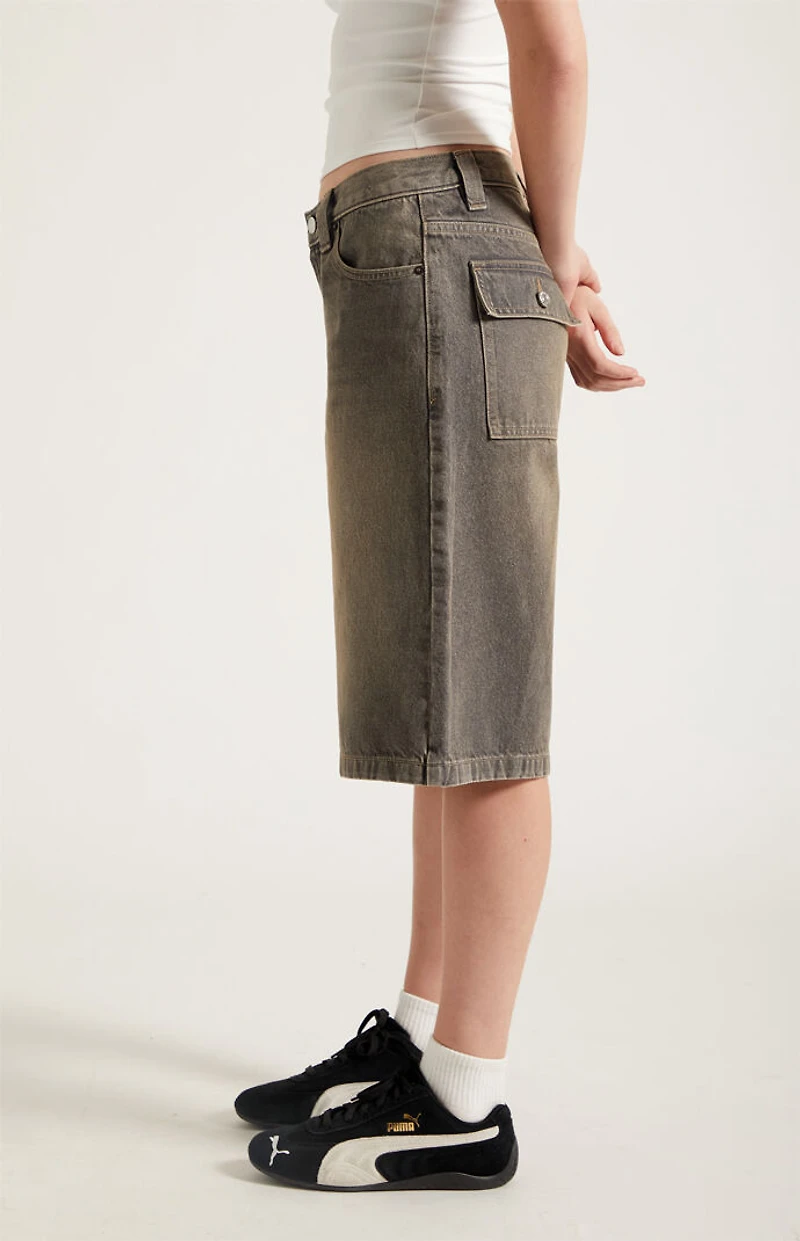 Pacsun Peyton Extreme Jorts Button Pocket Gray