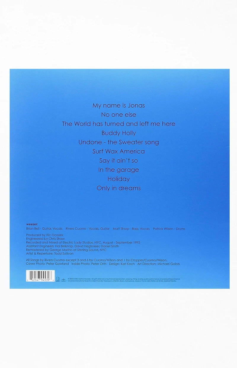 Weezer The Blue Album Vinyl Record