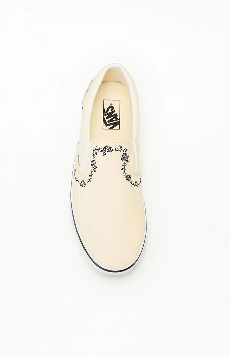 Vans Rose & Thorn Embroidered Classic Slip-On Shoes
