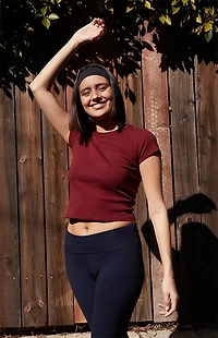 John Galt Burgundy Hailie Basic T-Shirt