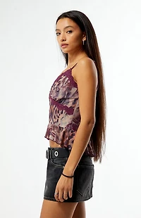 Third Charm Bobbi Lace Trim Ruffle Tank Top