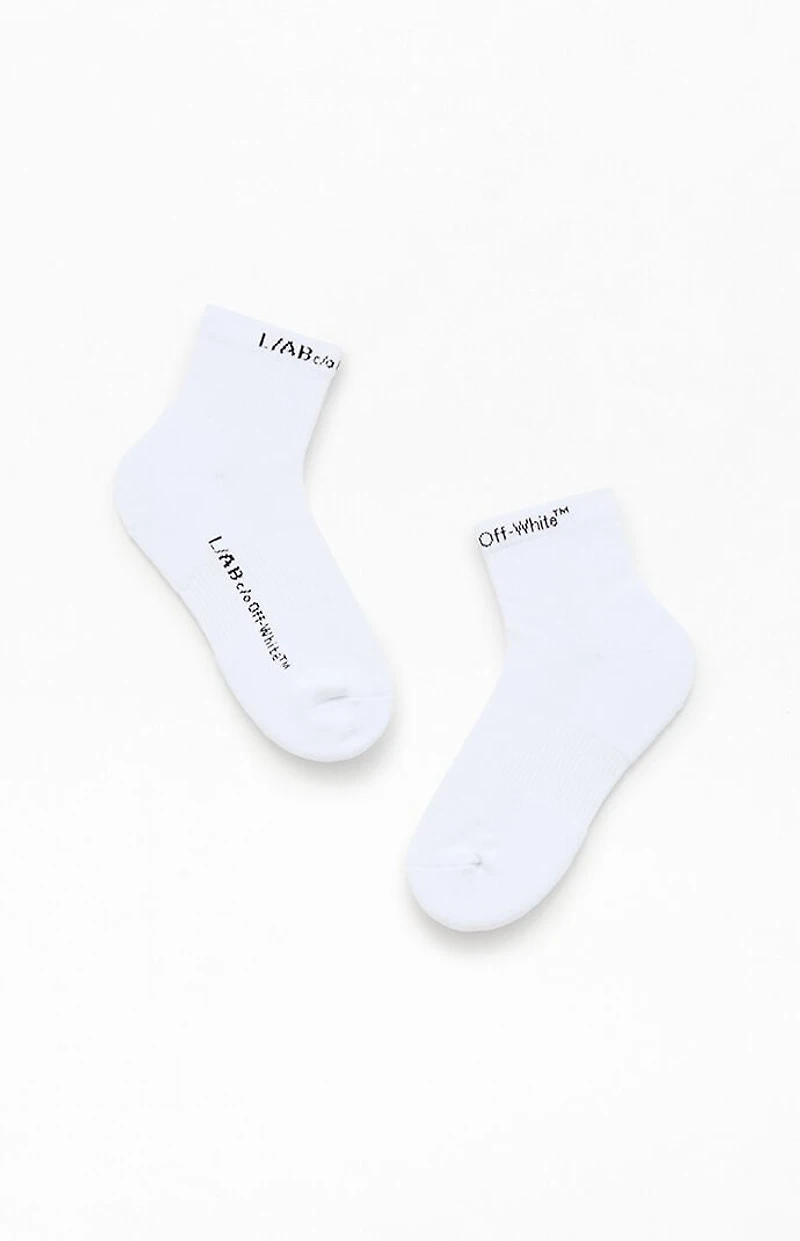 L/AB c/o Off-White 3 Pack Horizontal Quarter Crew Socks