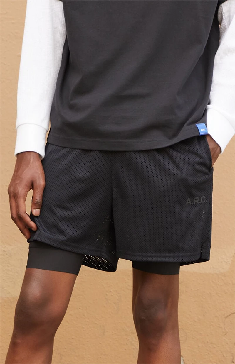 A.R.C. Active Black Mesh 2 1 Shorts
