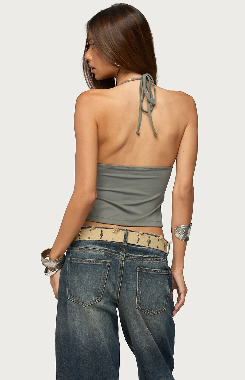 Edikted Ramone Mixed Stud Halter Top