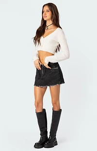 Edikted V Neck Cropped Cardigan