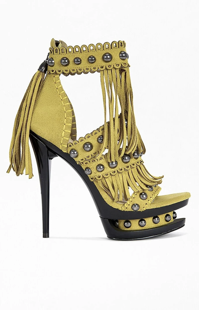 AZALEA WANG Women's Marova Mustard Stiletto Sandals