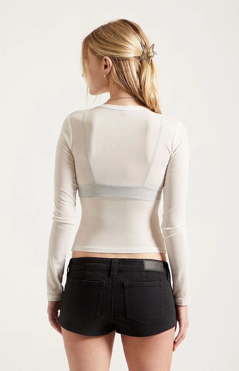 Pacsun Tatum Ultimate Low Rise Denim Micro Shorts Stretch Lace-Up Black