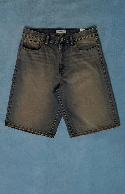 Pacsun Austin Extreme Baggy Denim Shorts Dark Blue Tint