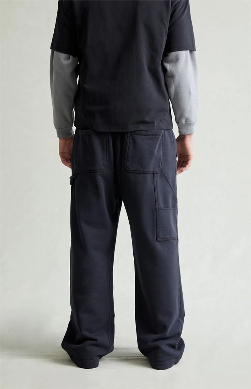 Pacsun Black Paneled Carpenter Fleece Extreme Baggy Sweatpants
