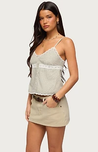 Edikted Elodie Lacey Striped Tank Top