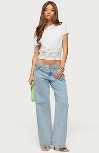 Edikted Michy Off-The-Shoulder Lace Top