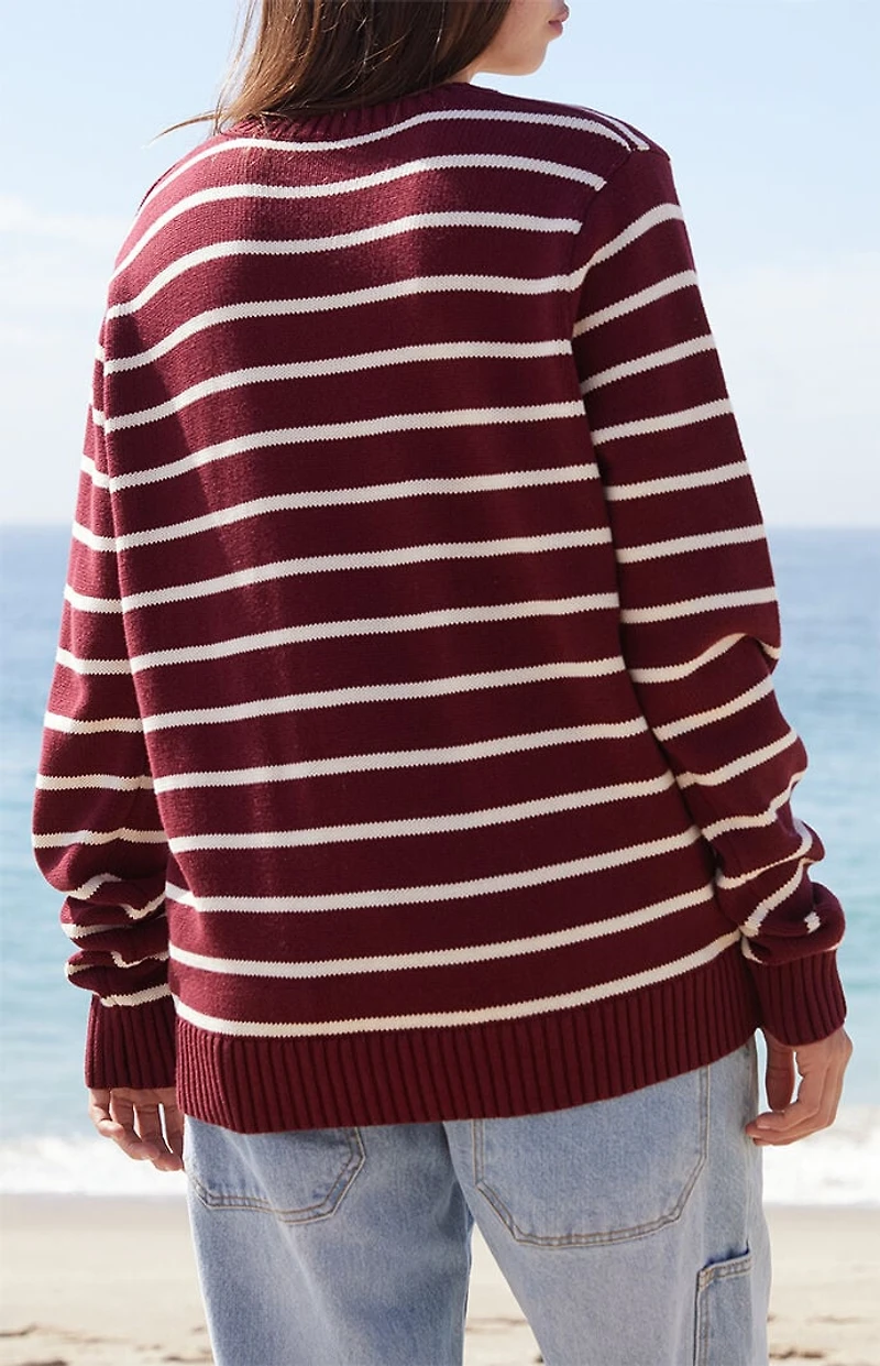 John Galt Martha Burgundy Martha Striped Sweater