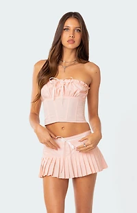 Edikted Karmen Gathered Lace Up Corset