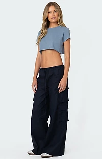 Edikted Stripey Cropped T-Shirt