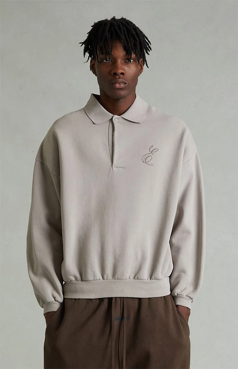 Fear of God ESSENTIALS Smoke Grey Classic Polo Sweatshirt