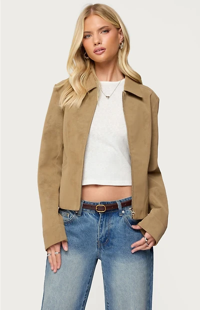 Edikted Cozette Faux Leather Jacket